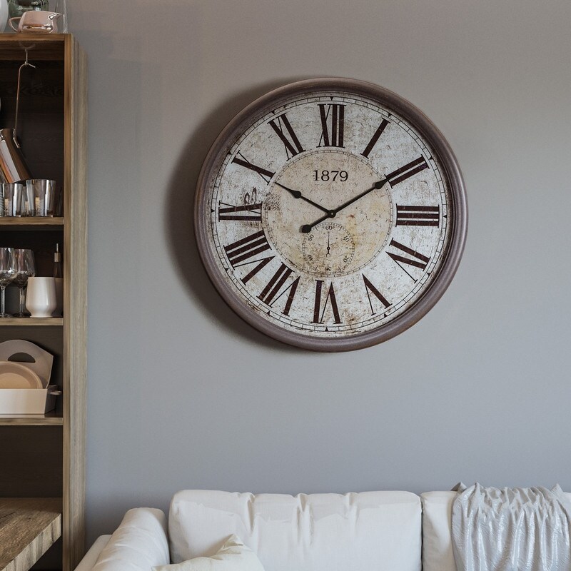 Circular Wall Clock with Glass