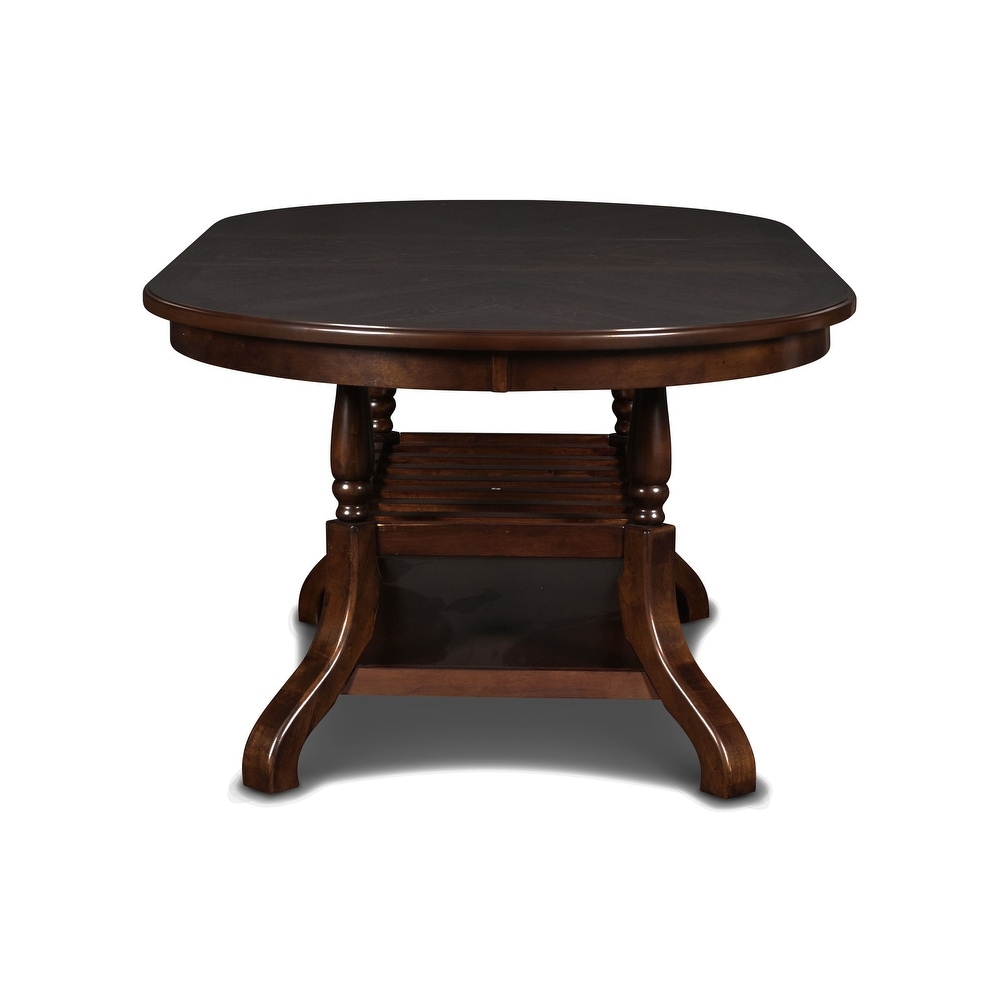 New Classic Furniture Viktor Expresso Dining Table with Wine Storage