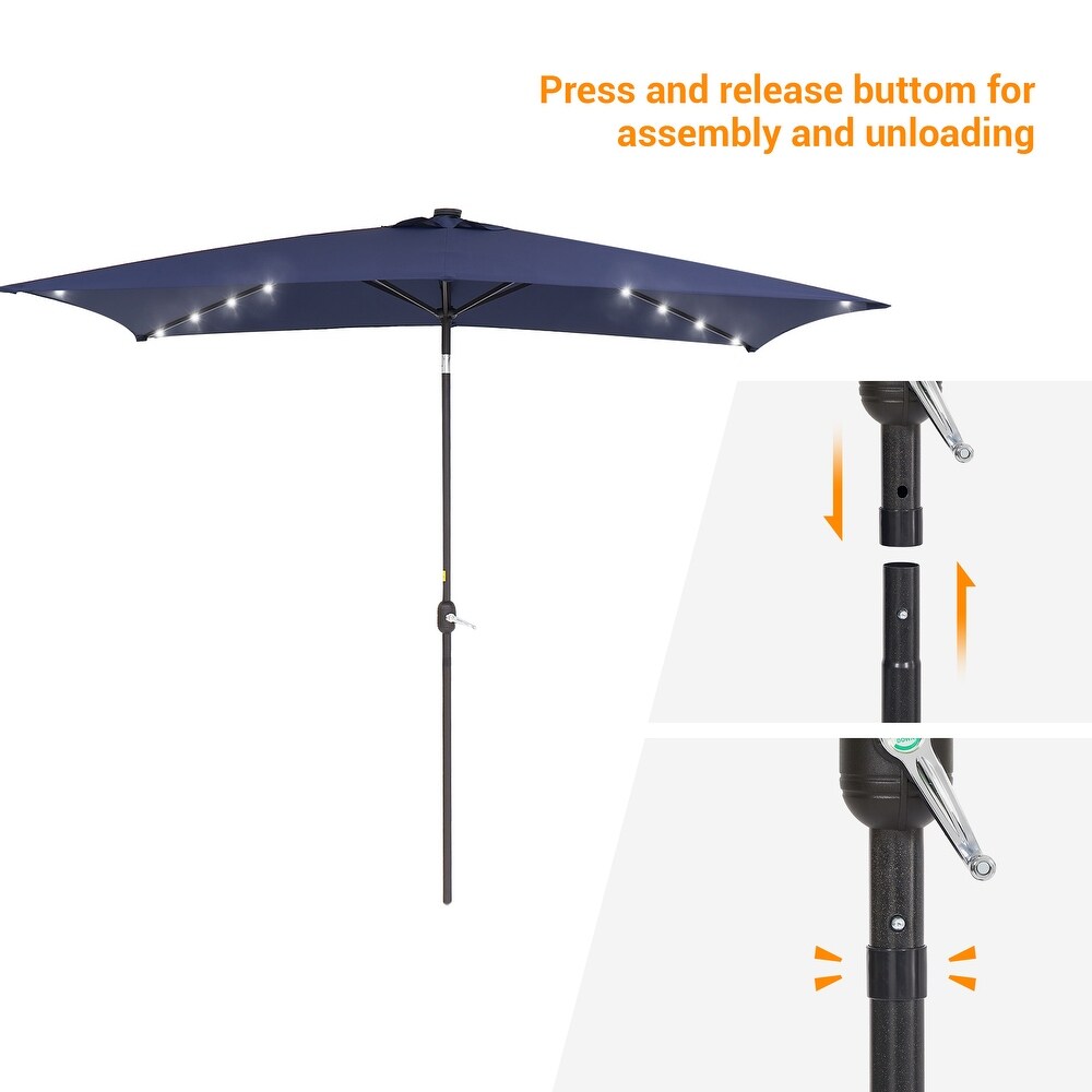 BONOSUKI LED 10 x 6.5ft Outdoor Umbrellas Patio Market Table Umbrellas