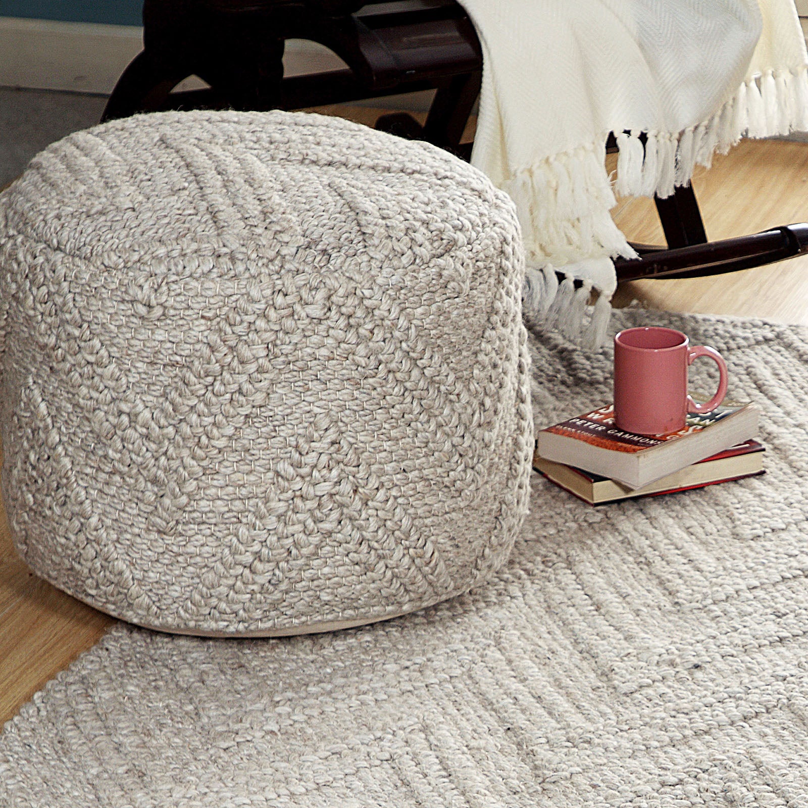 Le-Vene Handmade Wool Pouf Le-08