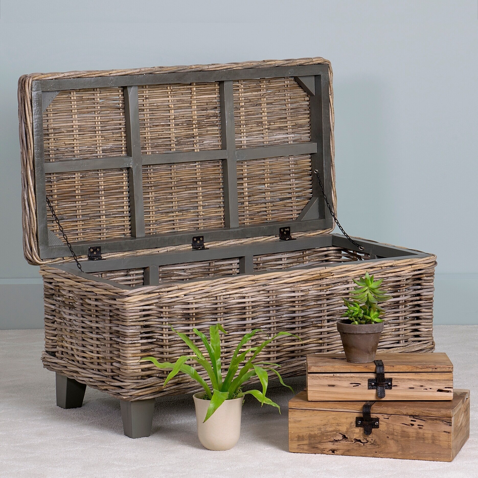 Woven Rattan Storage Coffee Table