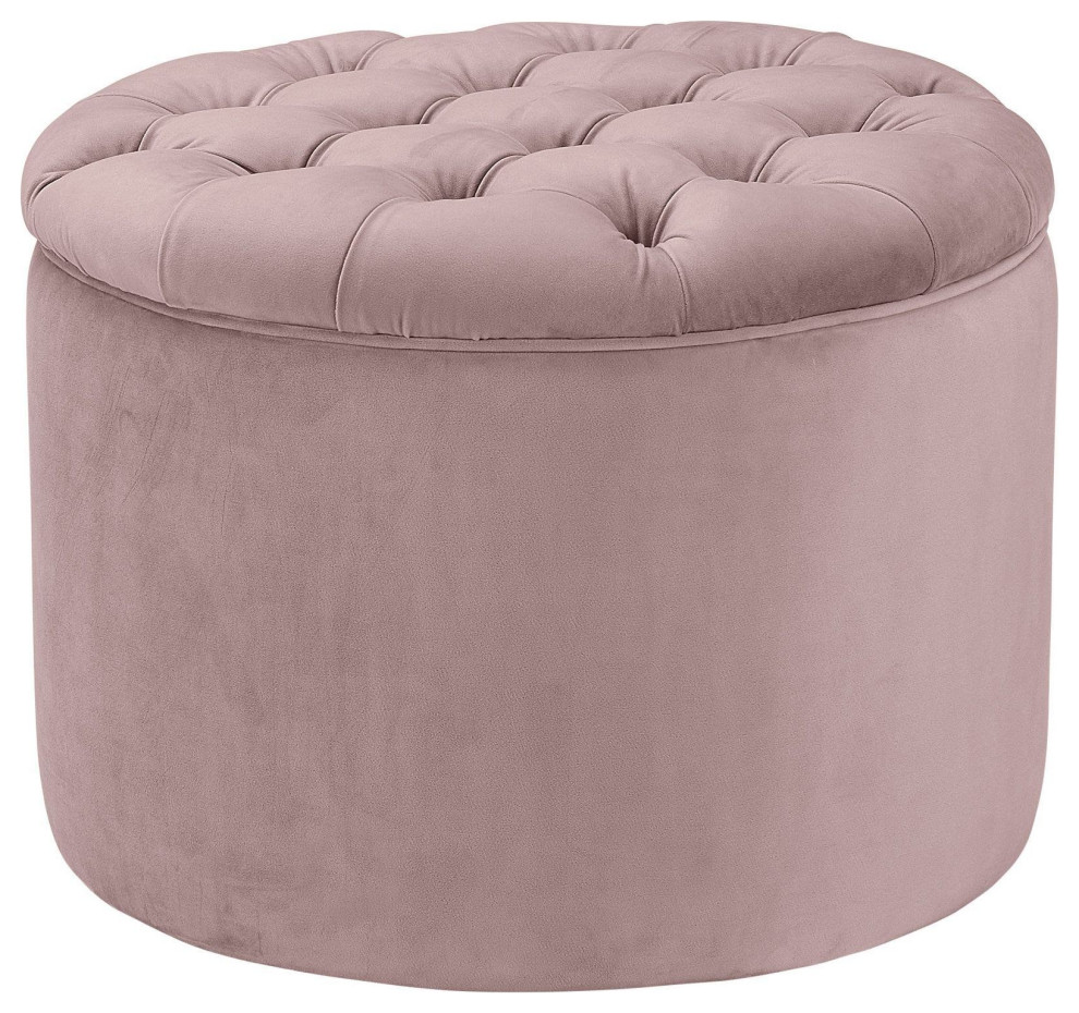 Queen Mauve Velvet Storage Ottoman   Blush   Transitional   Footstools And Ottomans   by First of a Kind USA Inc  Houzz