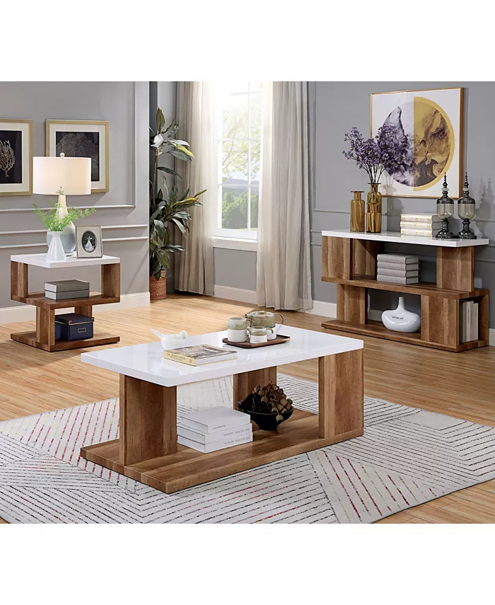 Furniture of America Matched Open Shelf Sofa Table