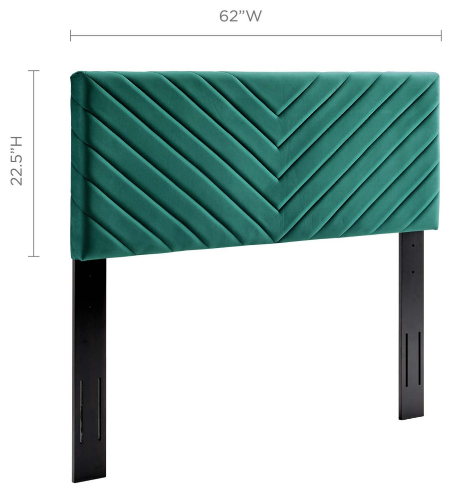 Alyson Angular Channel Tufted Performance Velvet Full / Queen Headboard   Contemporary   Headboards   by Timeout PRO  Houzz