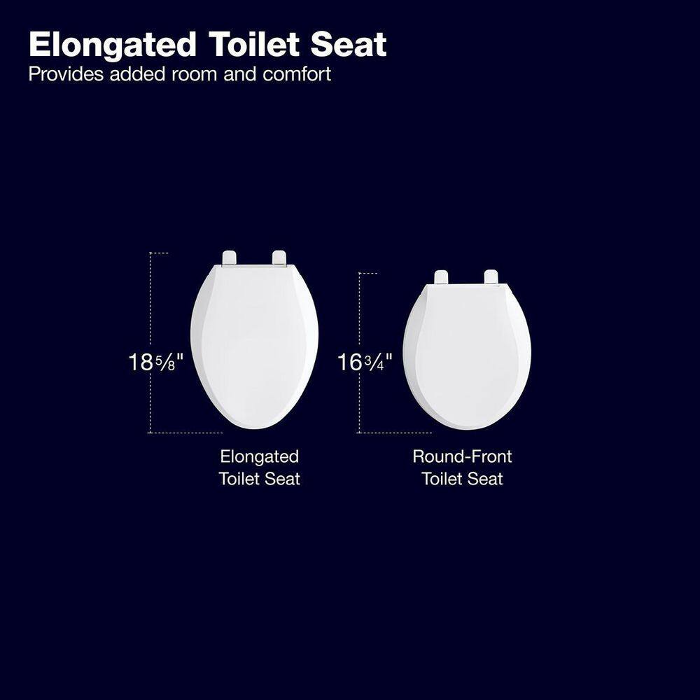 KOHLER Highline 14 in. Rough-In 2-Piece 1.28 GPF Single Flush Elongated Toilet in White Seat Not Included K-3949-0