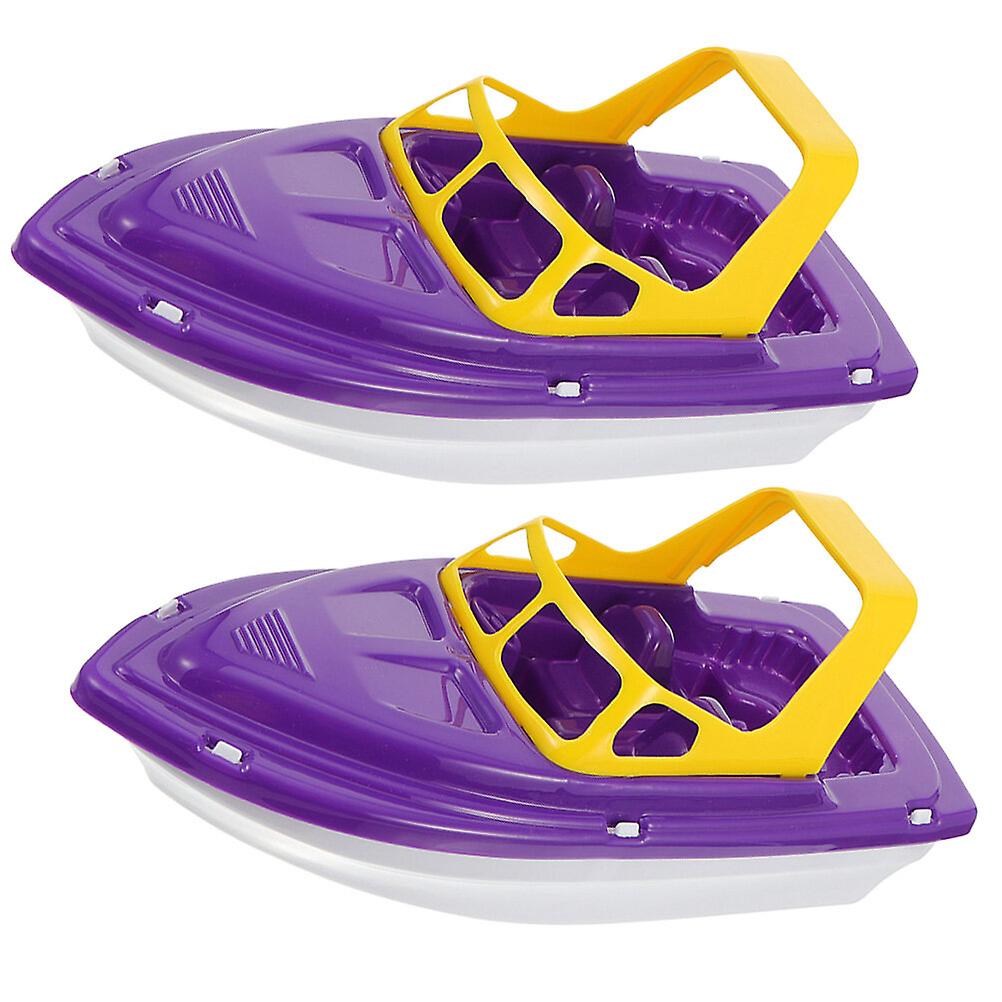 2pcs Colored Boat Toys Cartoon Yacht Toys For Kids Plastic Boat Toys Children Beach Boat Toys