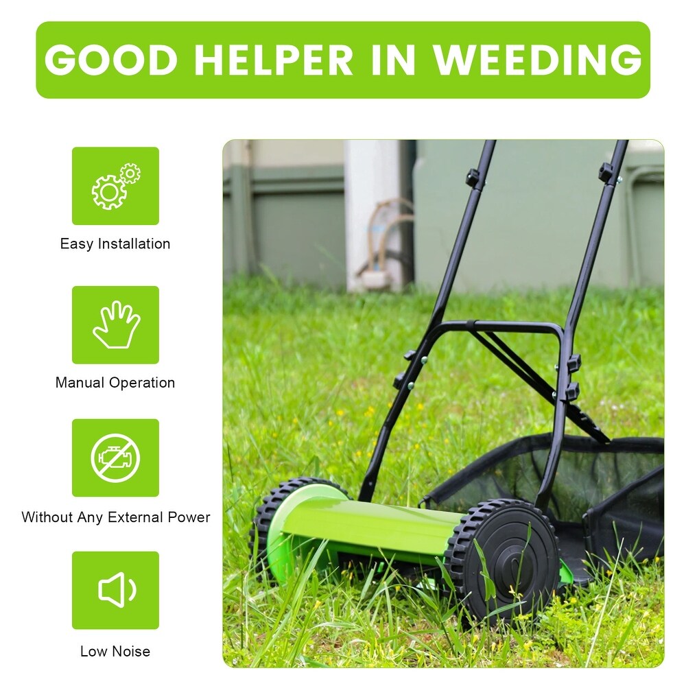 12 Inch 5 Blade Push Reel Manual Lawn Mower