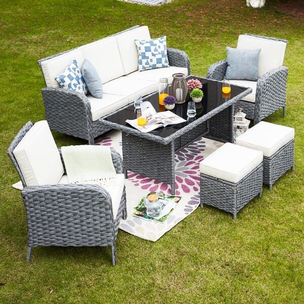 PATIO FESTIVAL 6Piece Cushioned Conversation/ Dining Set