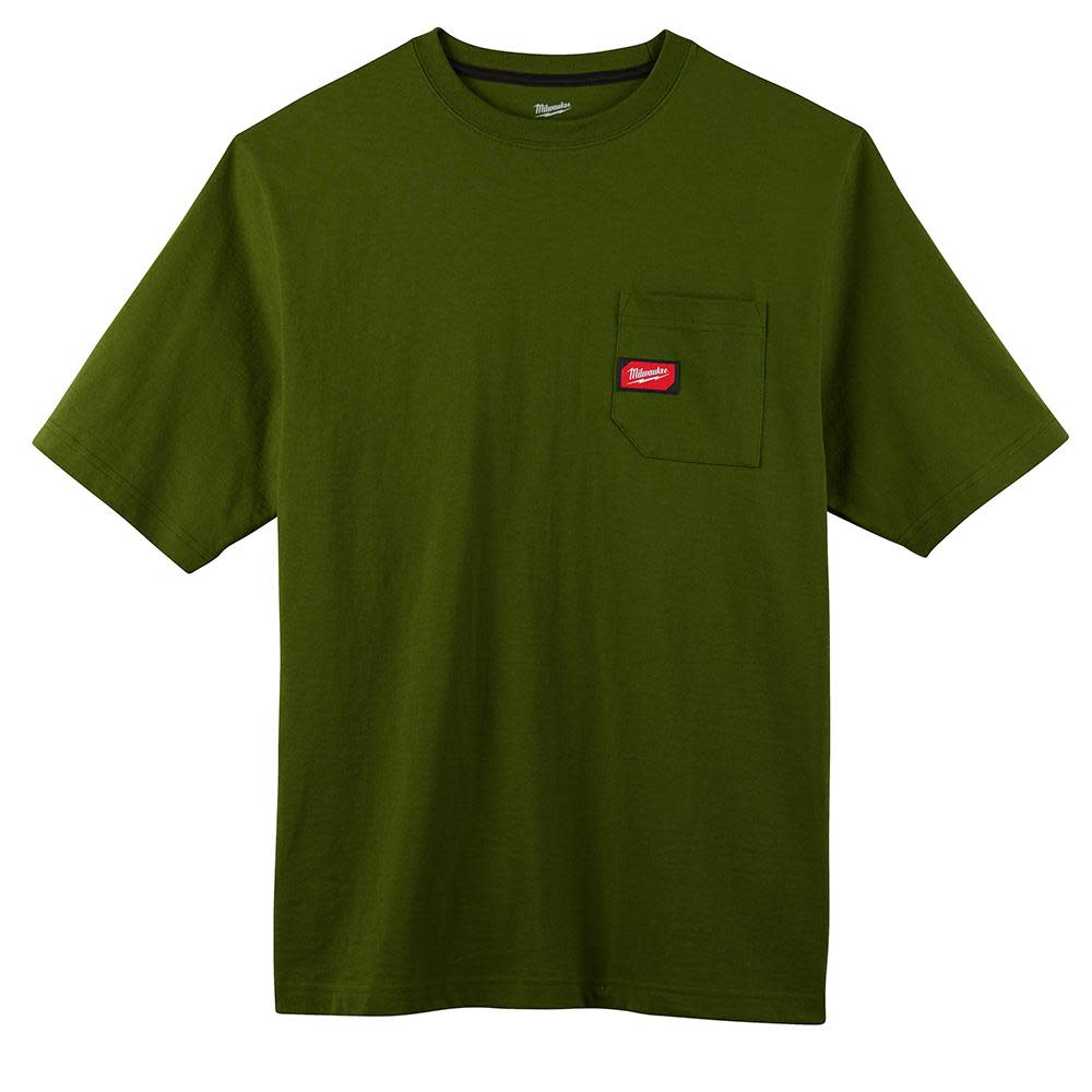 Heavy Duty Green Pocket Short Sleeve T-Shirt ; Small ;