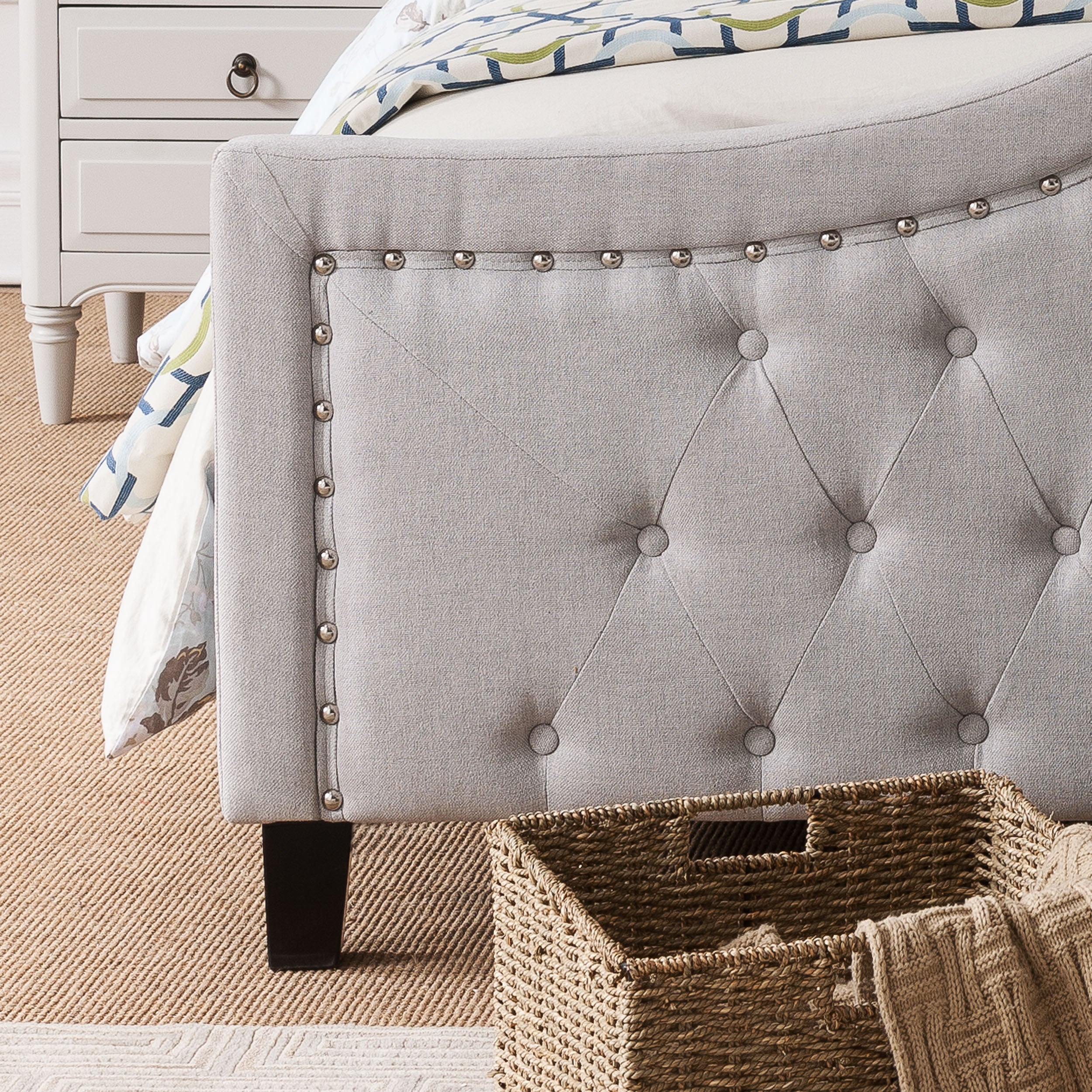 Livi Fabric Fully Upholstered Queen Bed Set