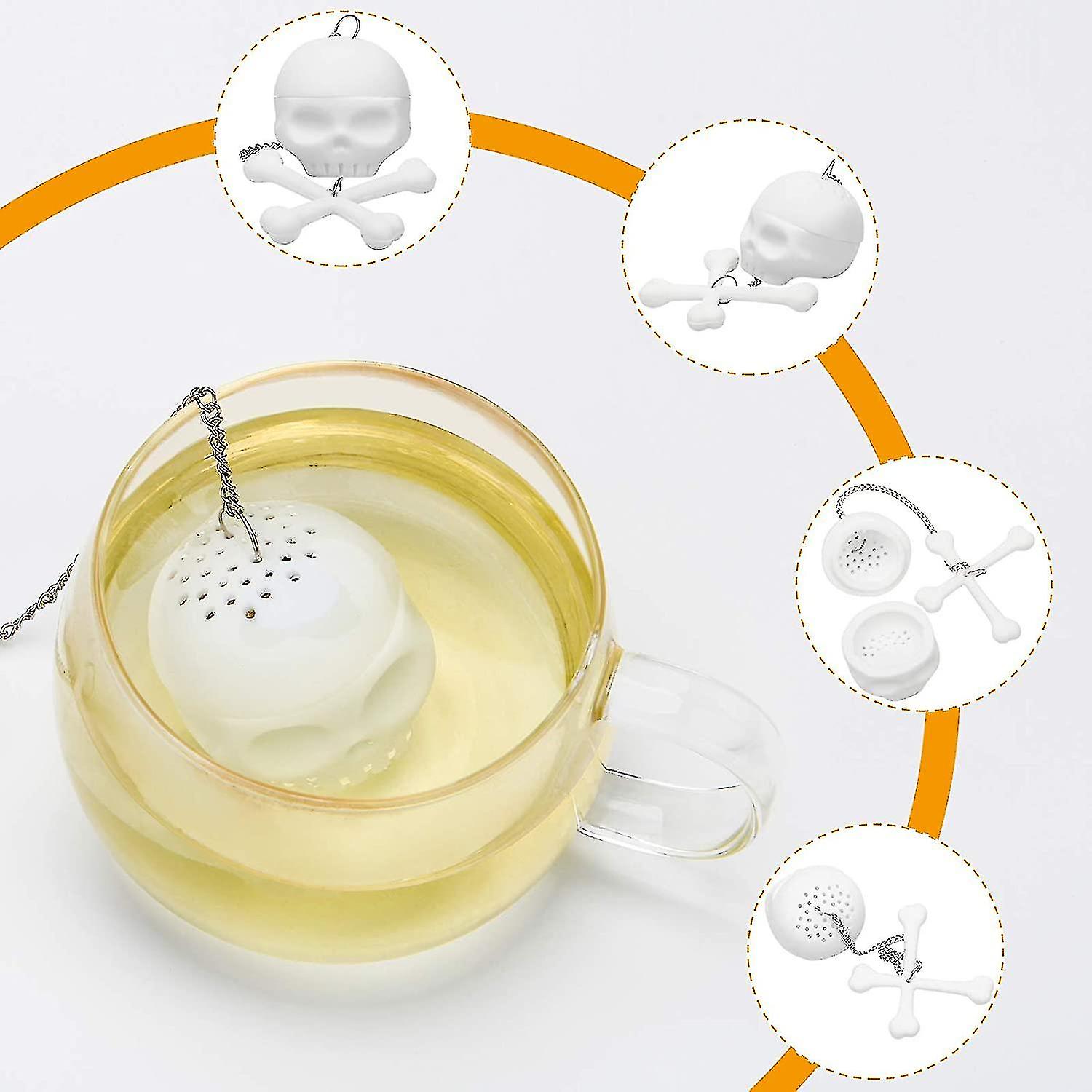 Silicone Tea Leaf Tea Strainer，2pcs Tea Bone Tea Filter Diffuser For Loose Leaf， Mug And Tea Kettle