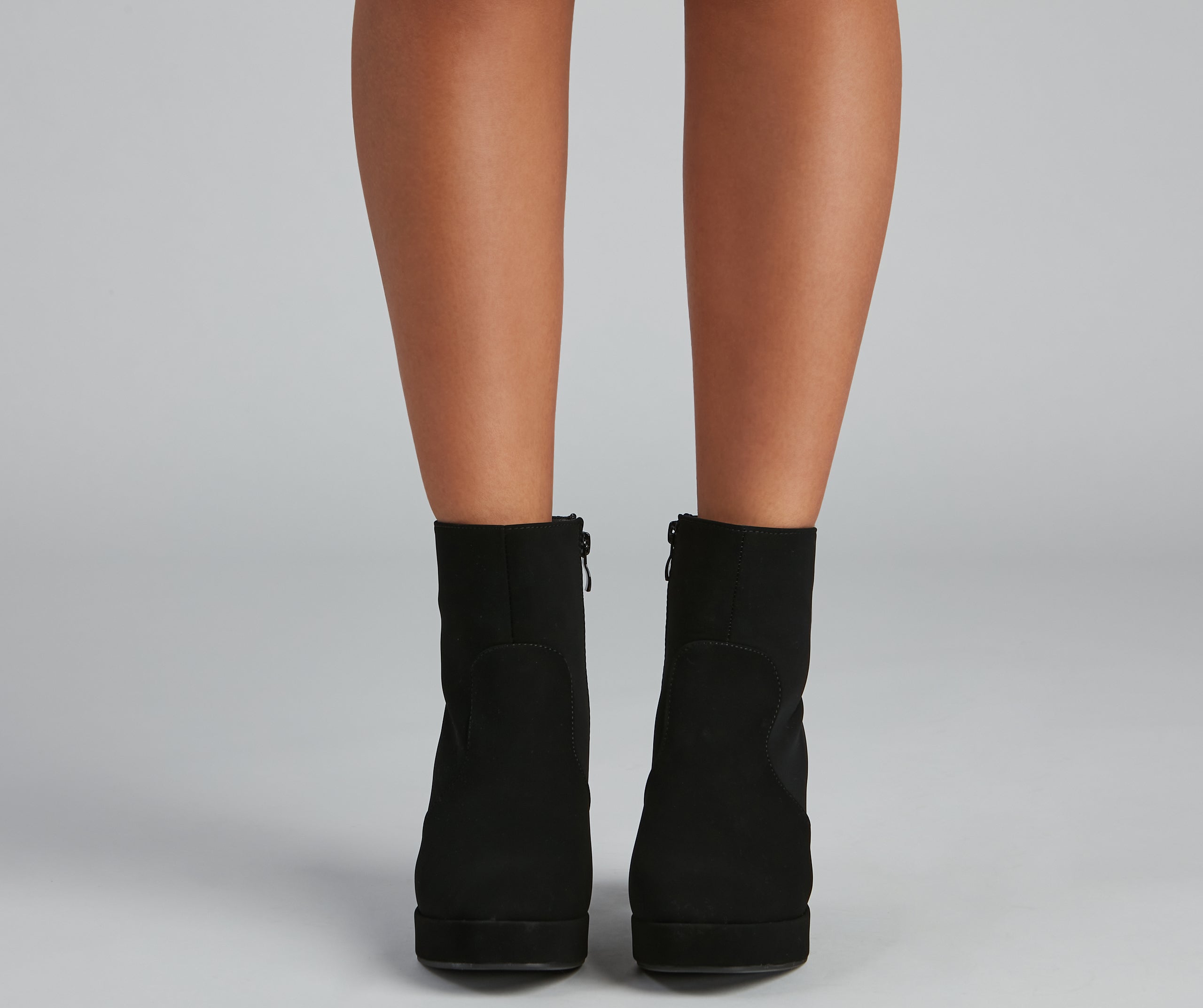 Uptown Chic Nubuck Platform Booties