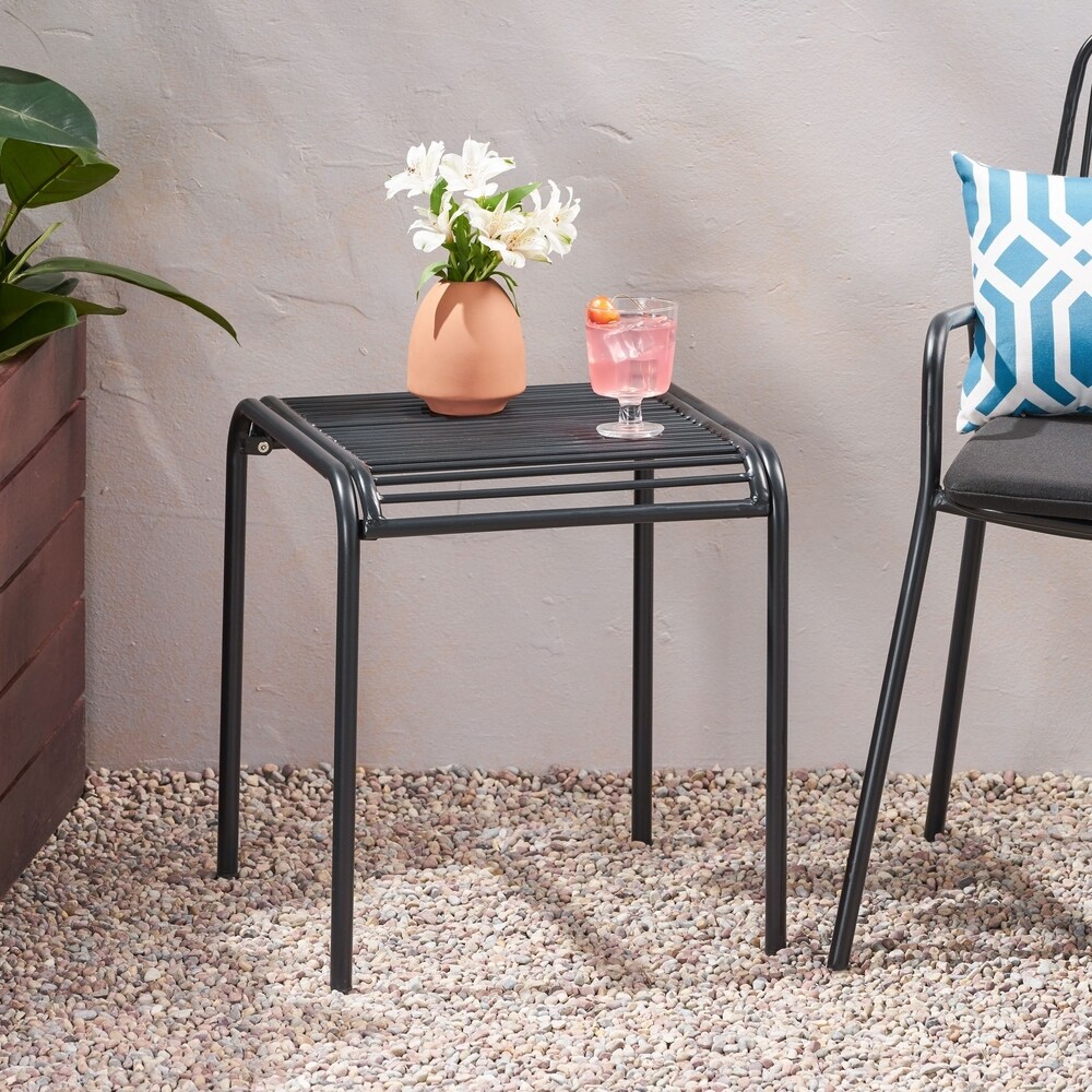 Boston Outdoor Modern Side Table by Christopher Knight Home