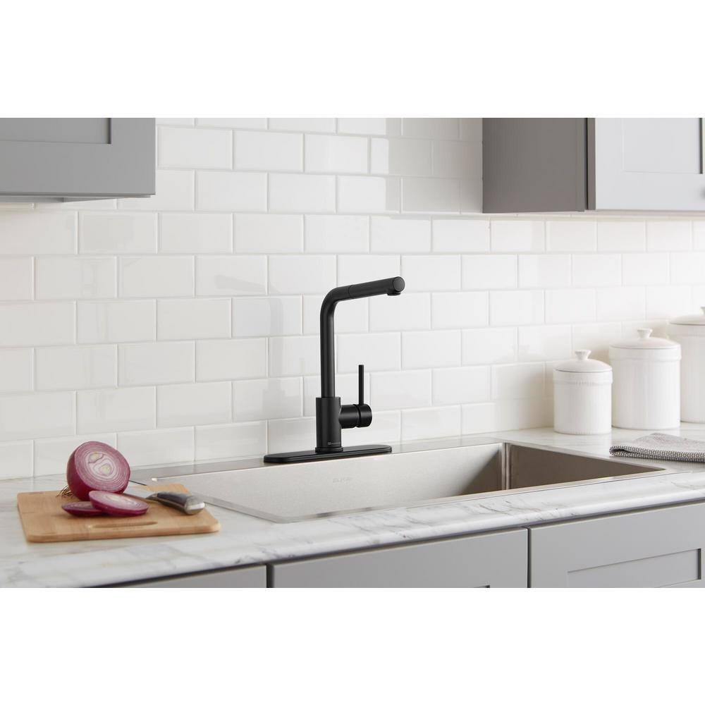 Glacier Bay Menlo Single-Handle Pull-Out Sprayer Kitchen Faucet in Matte Black HD67439W-0010H