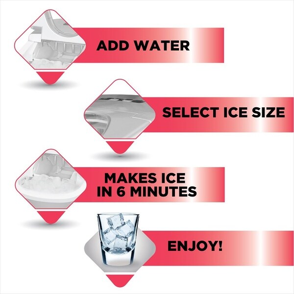 26lb. Portable Countertop Ice Maker - EFIC108 - Silver