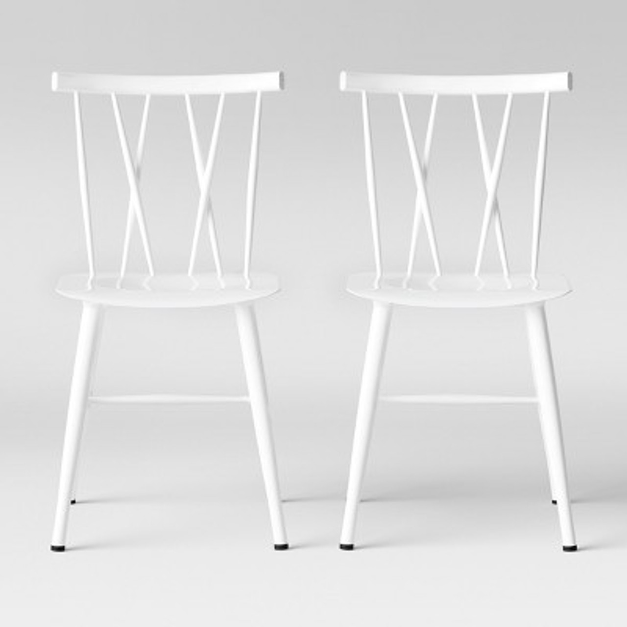 Set of 2 Becket Metal X Back Dining Chair White - Project 62