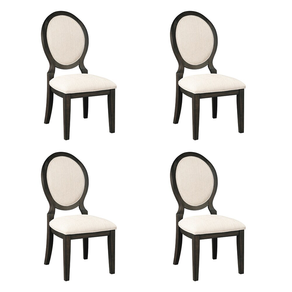 Annabelle Dark Cocoa and Cream Upholstered Dining Chairs (Set of 4)