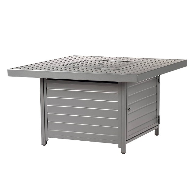 Square Aluminum 55000 Btus Propane Paneled Fire Table With 2 Covers Oakland Living