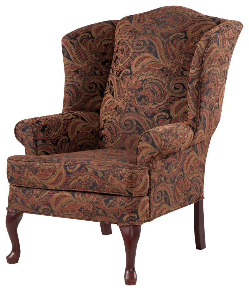 Paisley Wingback Chair   Mediterranean   Armchairs And Accent Chairs   by Comfort Pointe  Houzz