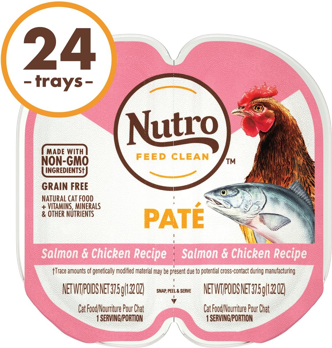 Nutro Perfect Portions Grain-Free Salmon and Chicken Paté Recipe Cat Food Trays