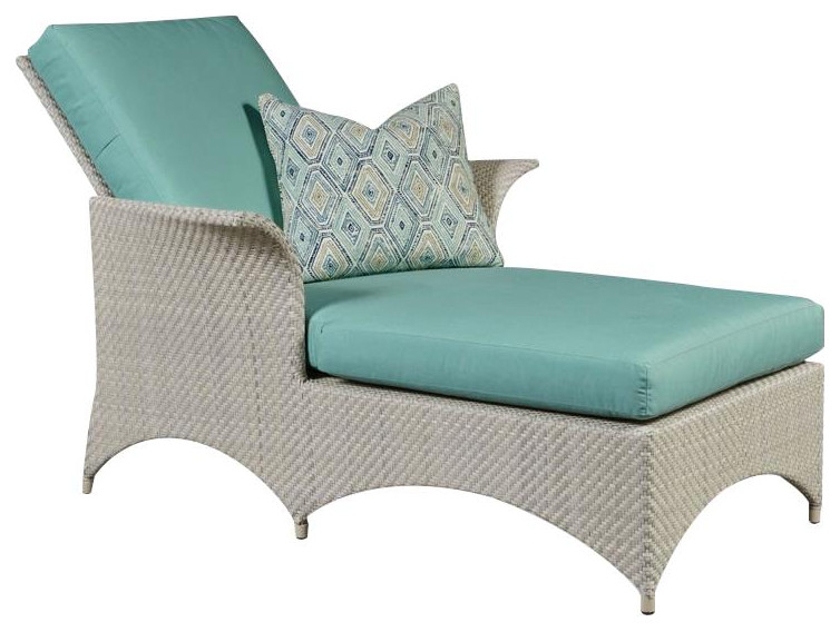 Chaise Lounge WOODBRIDGE VENTANA Floral Gray Powder Coated Hand Woven   Tropical   Indoor Chaise Lounge Chairs   by EuroLuxHome  Houzz