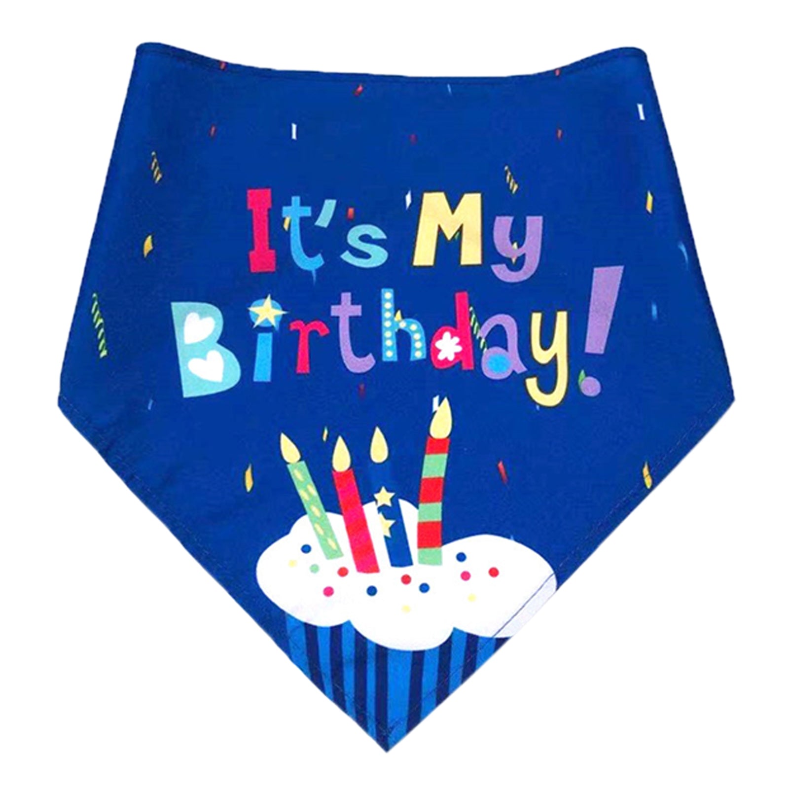 CHBORLESS 2 Pieces Dog Birthday Bandana Hat Pet Slobber Triangle Towel (Dark Blue)