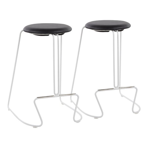 Strick and Bolton Anya Counter Stool in White Metal - Set of 2