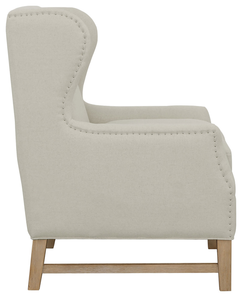 Fleur Wing Back Accent Chair Cream   Modern   Armchairs And Accent Chairs   by Modon  Houzz