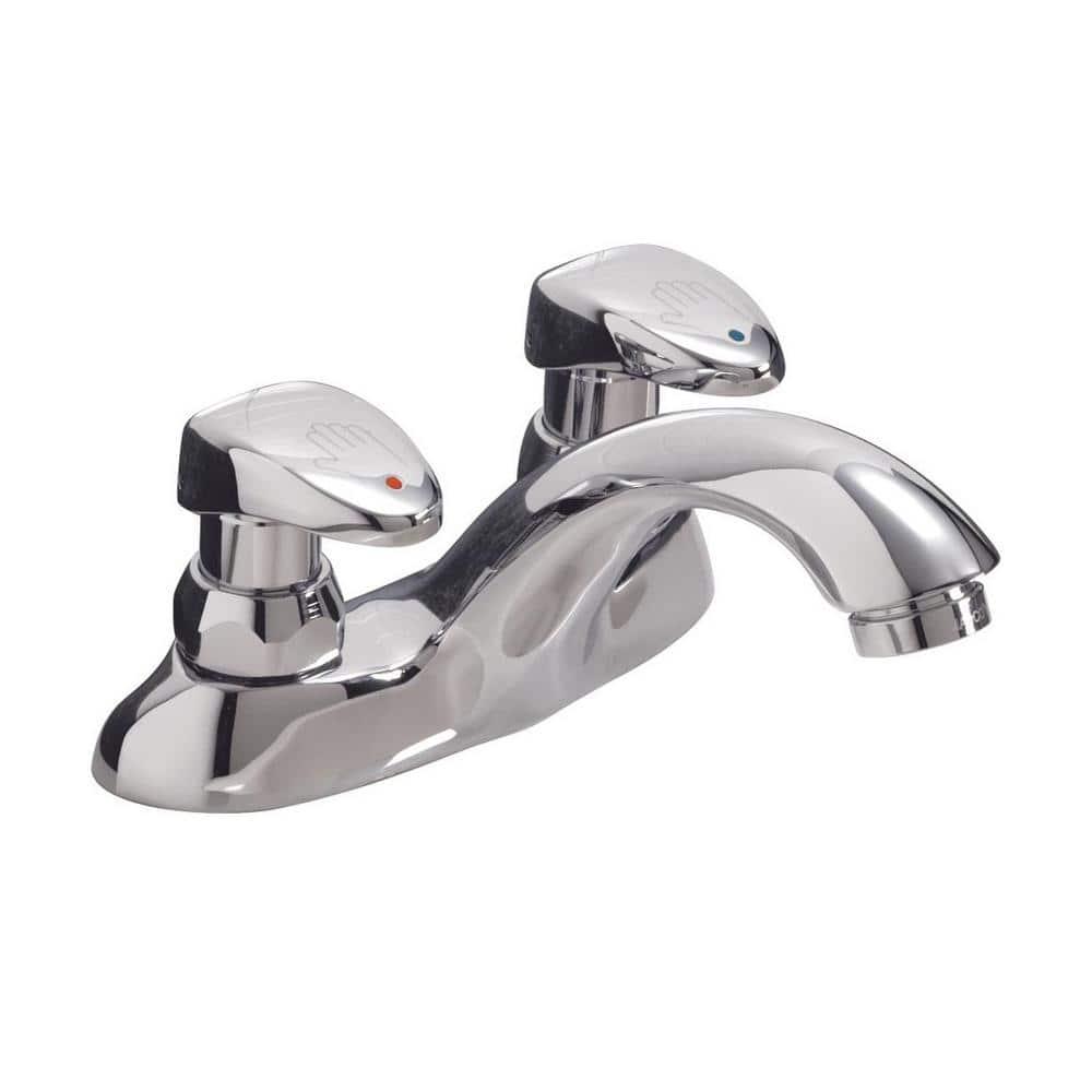 Delta Commercial 4 in Centerset 2Handle Bathroom Faucet in Chrome with VandalResistant Handle Actuator