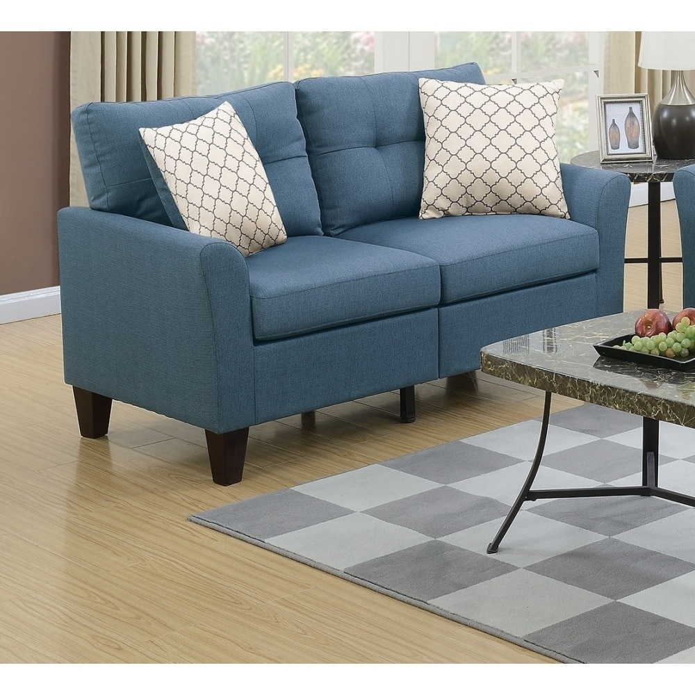 Upholstery 2 Piece Sofa Set with Wood Legs