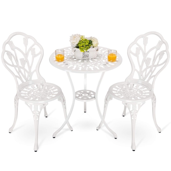 Outdoor Patio Cast Aluminum 3 Piece Bistro Set