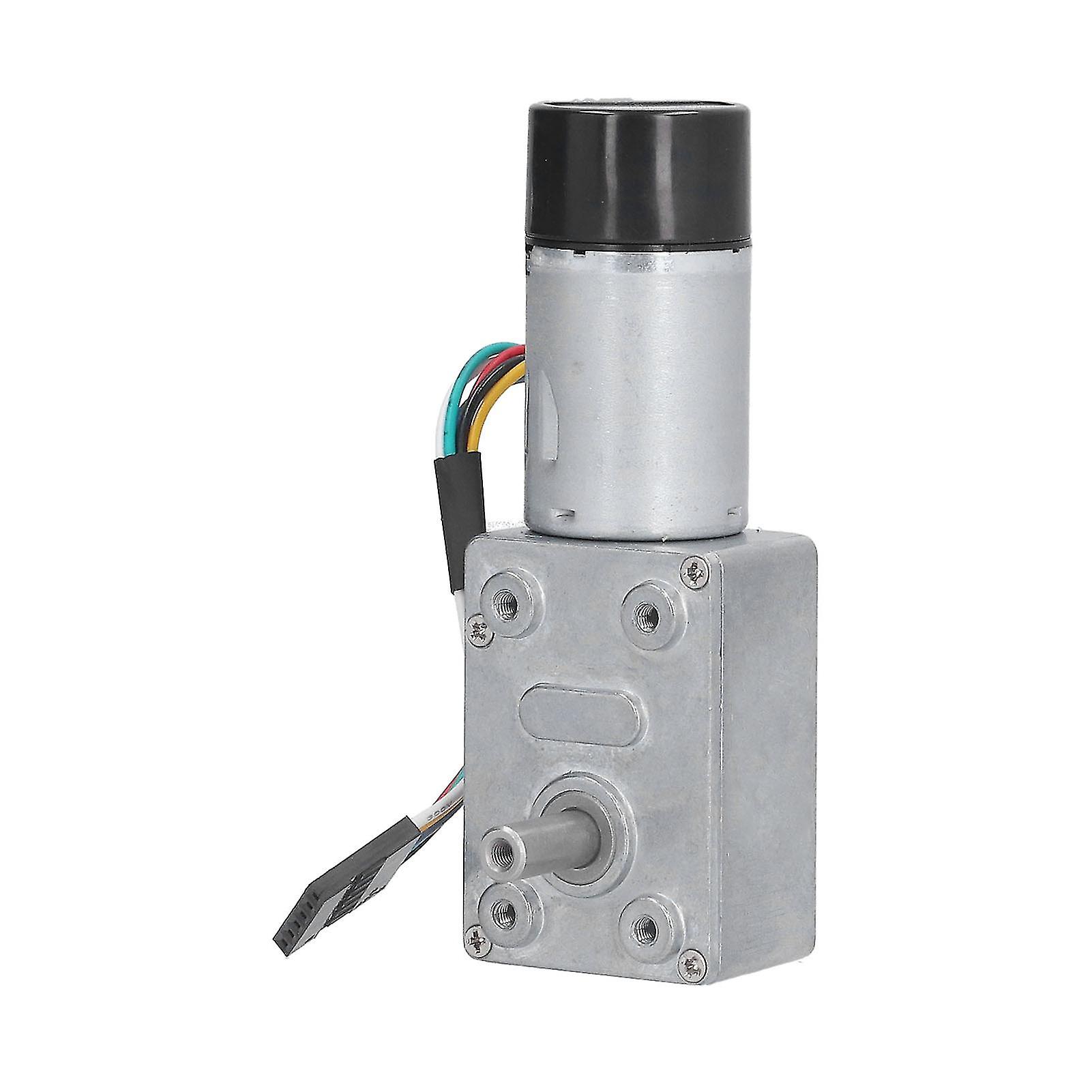 JGY‑370 Encoder Reduction Motor Full Metal Worm Gear Motor with Self Locking Single Shaft DC 24V10RPM