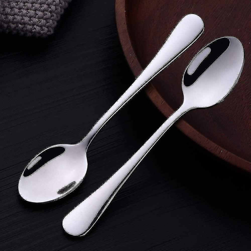 Set Of 12 Stainless Steel Coffee Spoons For Dessert - 11cm - Silver