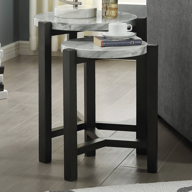 Crega Nesting Side Table Brushed Brown Gray Mibasics