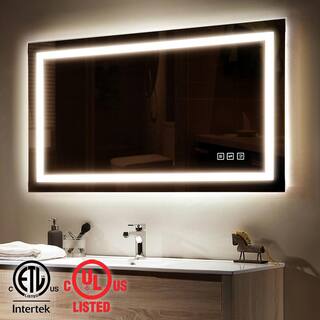 TOOLKISS Classic 40 in. W x 24 in. H Rectangular Frameless Anti-Fog LED Light Wall Bathroom Vanity Mirror Front Light TK19066