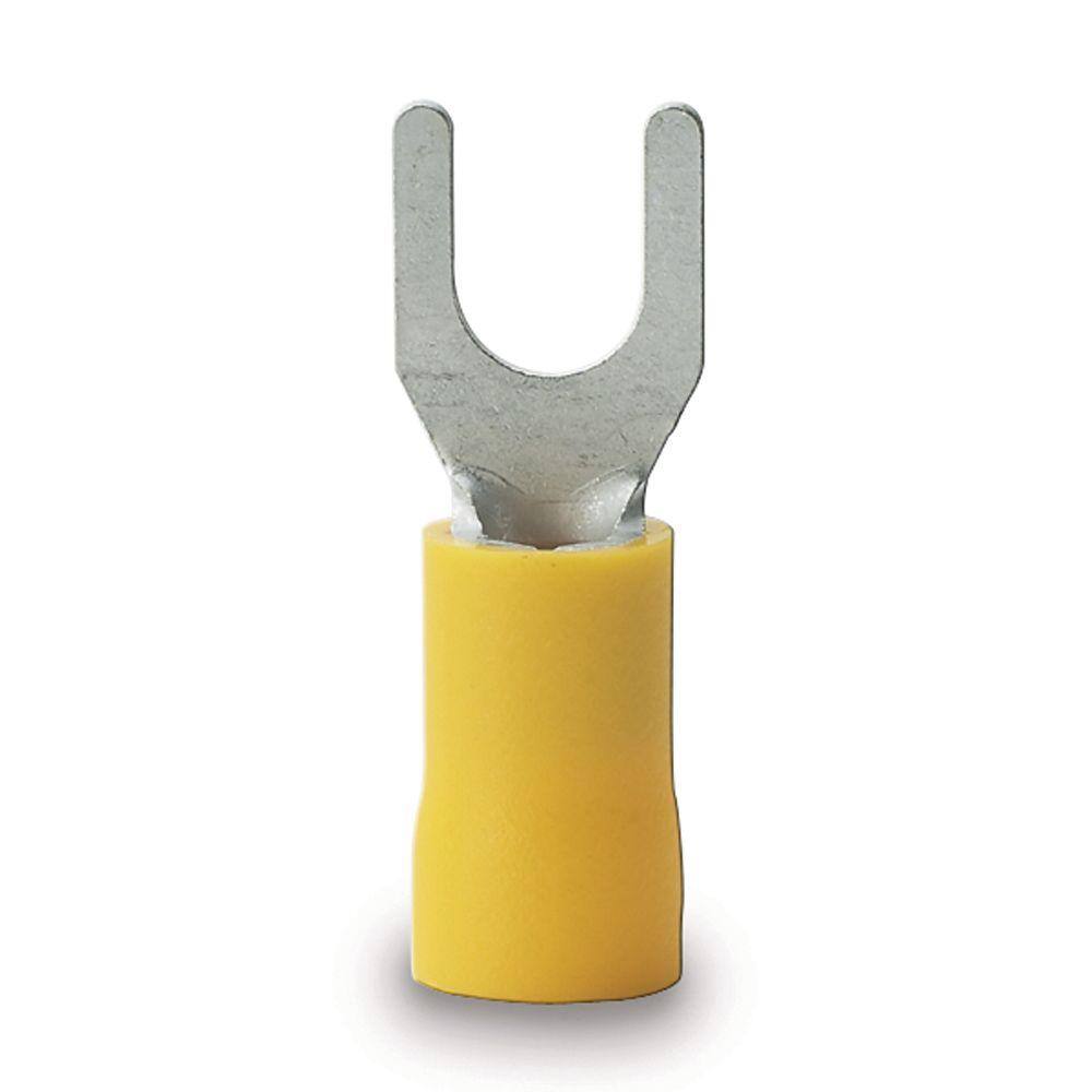 Gardner Bender 12 - 10 AWG #8 - 10 Stud Size Spade Terminal Yellow (50-Pack) 75-116