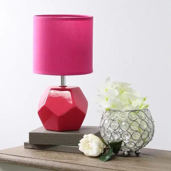 Simple Designs Round Prism Mini Table Lamp