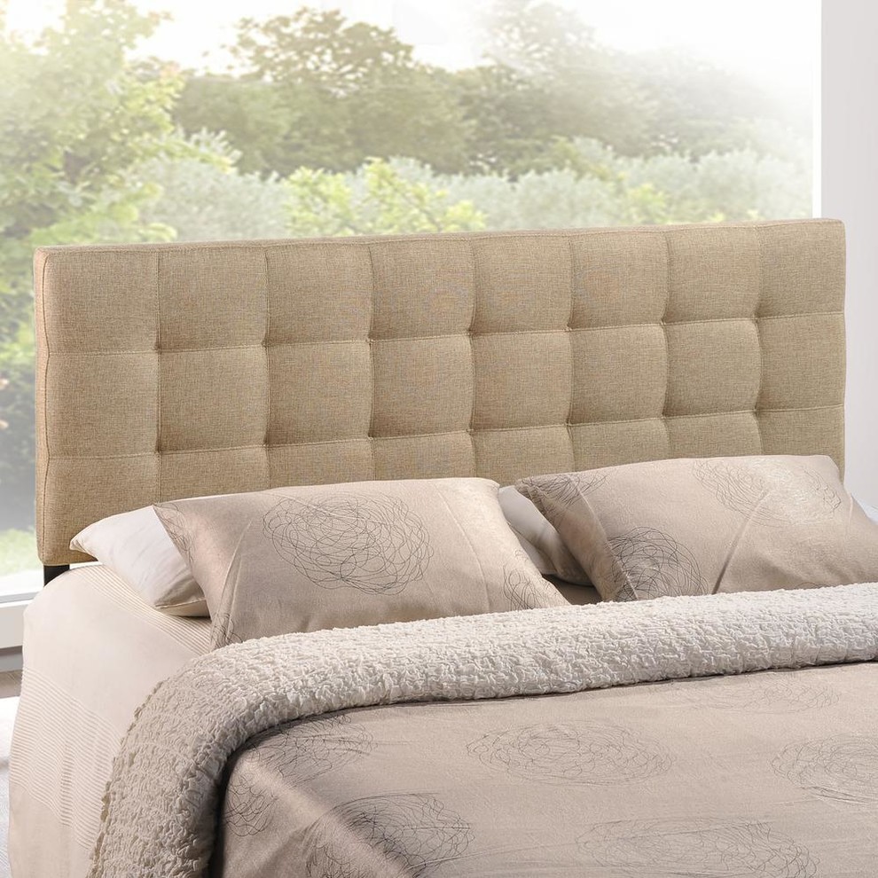 Lily Full Fabric Headboard  Beige   Transitional   Headboards   by Furniture East Inc.  Houzz