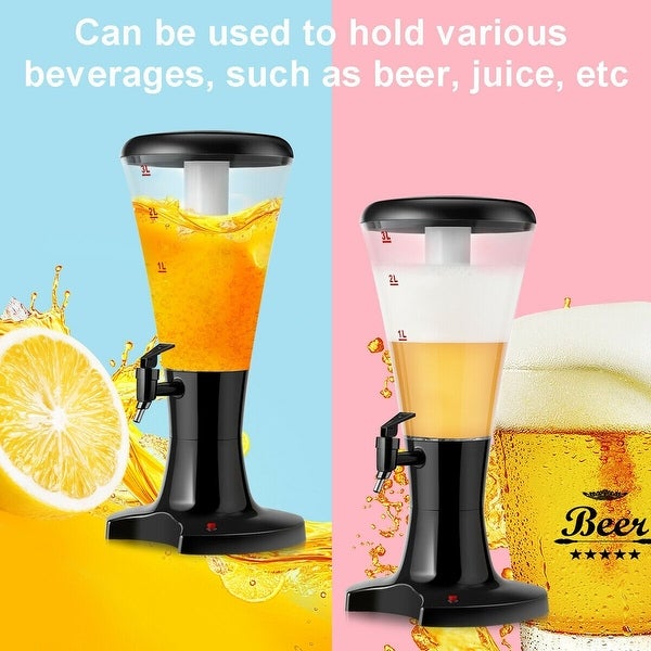 3L Draft Beer Tower Dispenser with LED Lights - 9.5