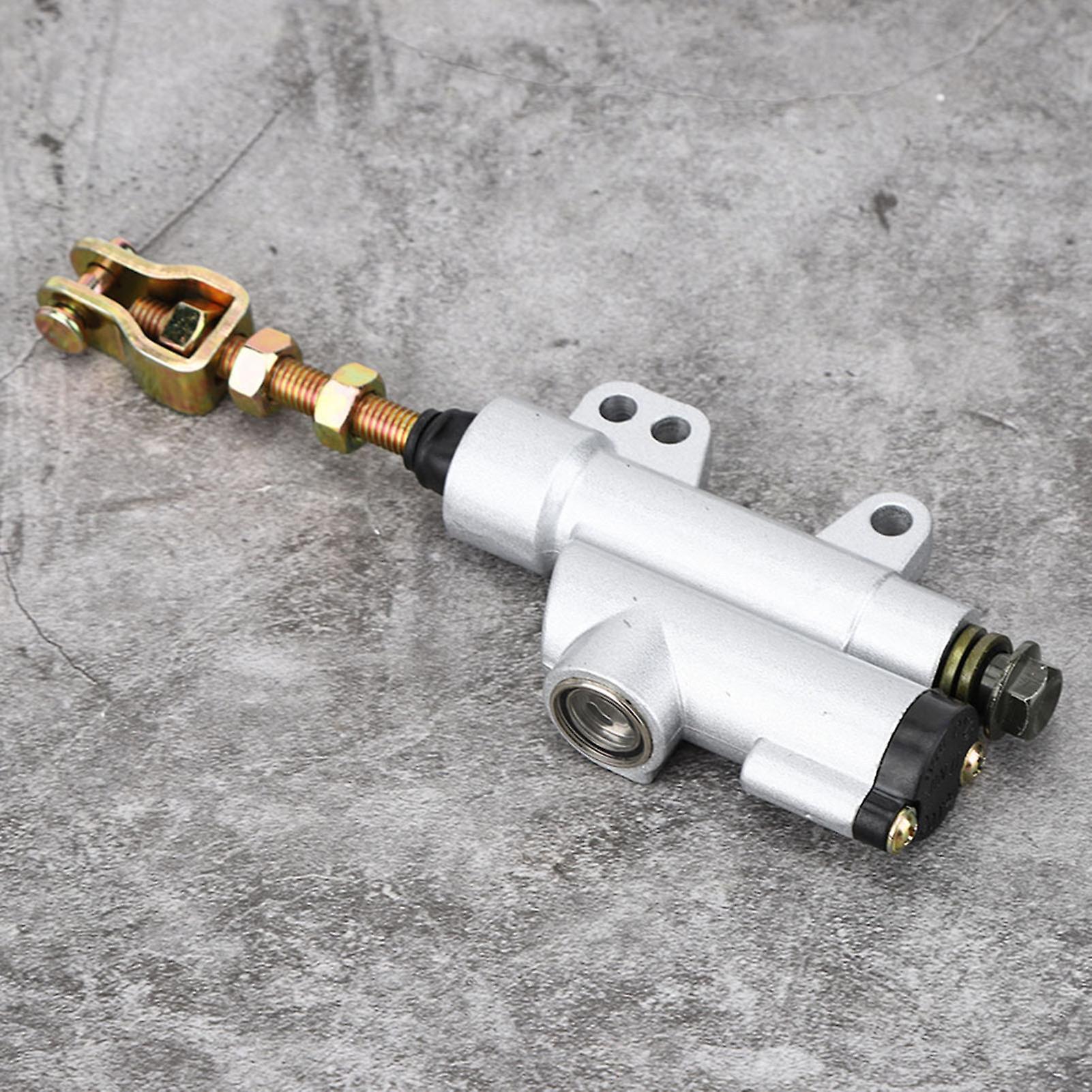 Rear Foot Brake Hydraulic Master Cylinder Pump Silver For Motorbike Atv Dirt Bike