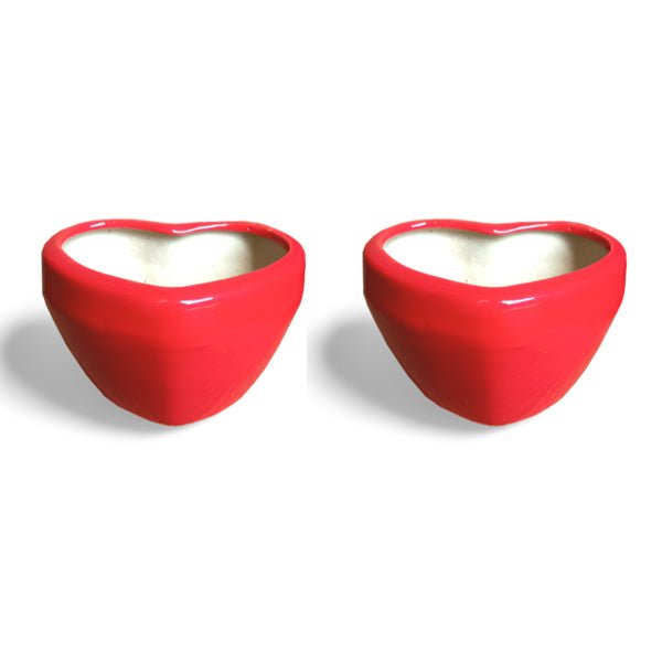 4.5 inch (11 cm) Heart Shape Ceramic Pot