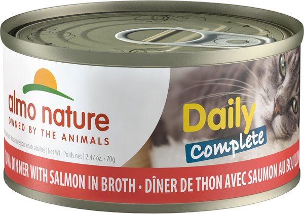 Almo Nature Daily Complete Tuna Dinner with Salmon in Broth Canned Cat Food