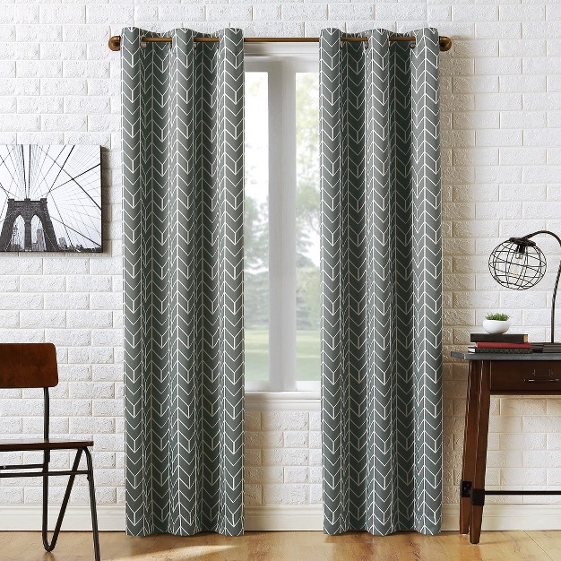 Kenwood Chevron Blackout Grommet Top Curtain Panel Sun Zero