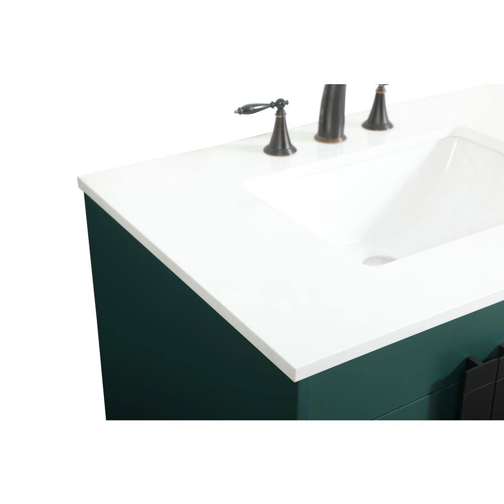 Timeless Home 22 in. W x 32 in. D x 33.5 in. H Bath Vanity in Green with Ivory White Quartz Top TH97664MGN