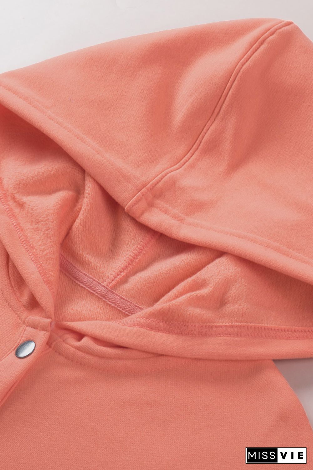 Orange Batwing Sleeve Pocketed Henley Hoodie