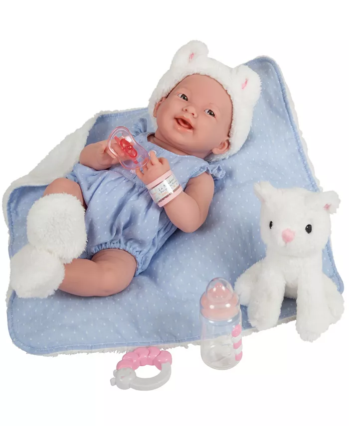 JC TOYS La Newborn 15 Real Girl Baby Doll with Pet Cat Set  10 Pieces