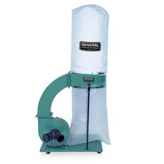 General International 1.5 HP 14-Amp Commercial Dust Collector with 2 Micron Bag (120V 1Phase) 10-105 M1