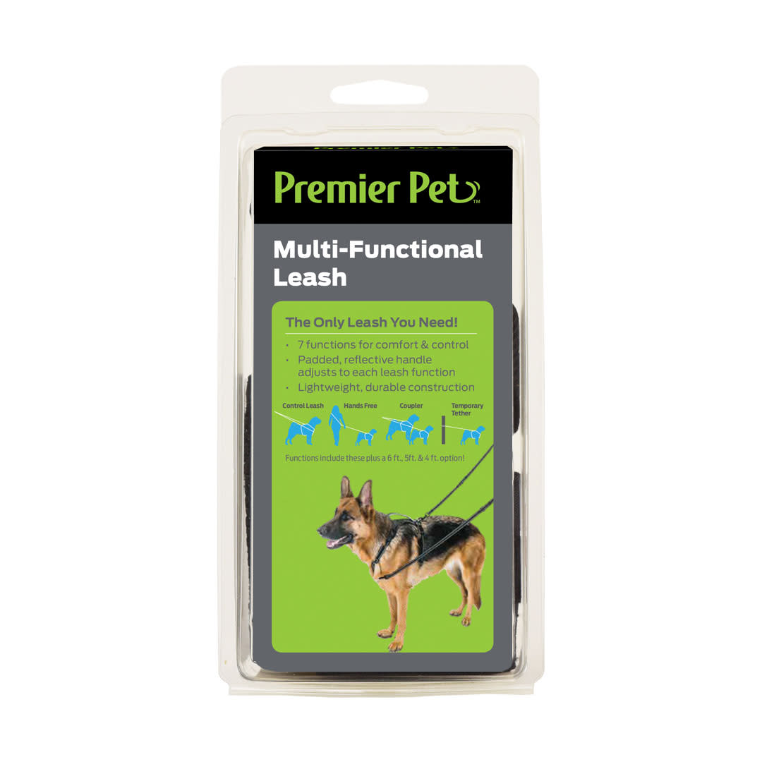 Premier Pet Multi-Functional Leash for Dogs up to 75 lb. - Adjustable Length