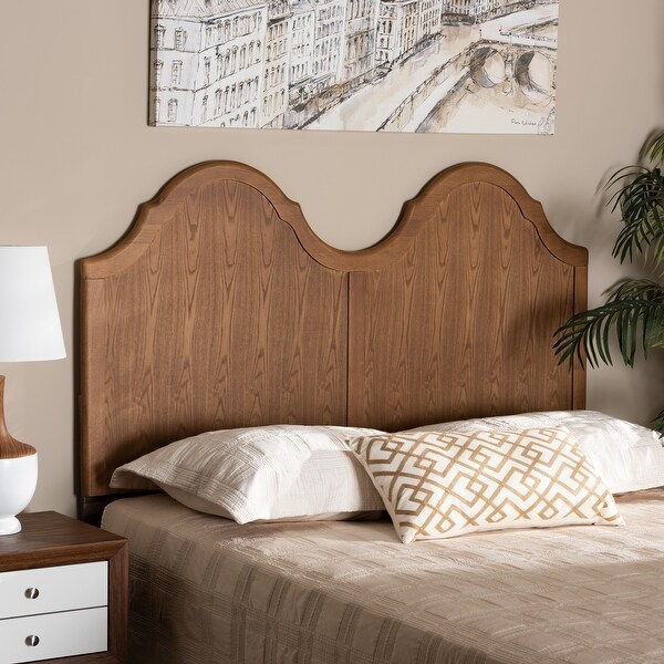 Tobin Vintage Classic Ash Walnut Wood Arched Headboard - - 32969793