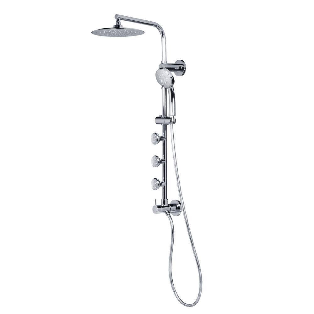 PULSE Showerspas Lanai 7-Spray 1.8 GPM 8 in. Wall Mounted Dual Shower Head and Handheld Shower Head in Chrome 1089-CH-1.8GPM